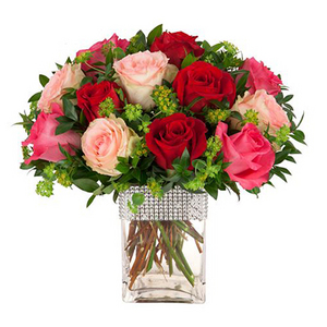 天使光環-混色玫瑰花束 送花到台灣,送花到大陸,全球送花,國際送花