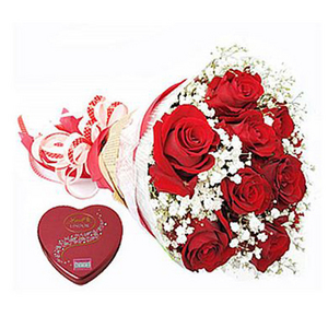 情人紅玫瑰-紅玫瑰與巧克力組合 送花到台灣,送花到大陸,全球送花,國際送花