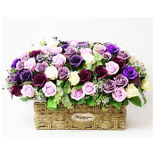 Mixed color rose basket (soap flower) 送花到台灣,送花到大陸,全球送花,國際送花