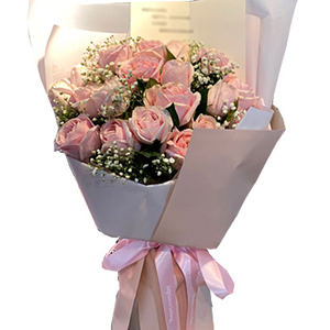 粉色浪漫-20朵玫瑰花束 送花到台灣,送花到大陸,全球送花,國際送花