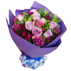 恋紫圆舞曲-9枝玫瑰花束 送花到台湾,送花到上海,全球送花,国际送花