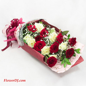 滿滿的愛 -20朵玫瑰花束 送花到台灣,送花到大陸,全球送花,國際送花