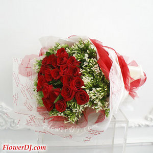 紅色傲慢-21朵玫瑰花束 送花到台灣,送花到大陸,全球送花,國際送花