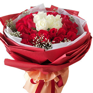 鍾情愛妳-33朵玫瑰花束 送花到台灣,送花到大陸,全球送花,國際送花