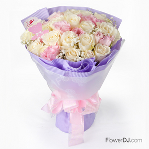 粉蝶翩飛-白玫瑰 送花到台灣,送花到大陸,全球送花,國際送花
