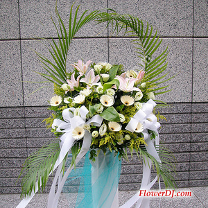 天堂-高架花籃(一對) 送花到台灣,送花到大陸,全球送花,國際送花