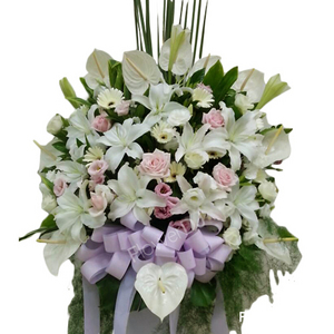 恩典-高架花籃(單支) 送花到台灣,送花到大陸,全球送花,國際送花