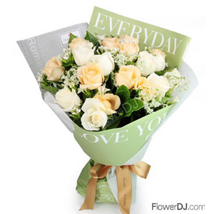 綿綿心語-18朵玫瑰花束 送花到台灣,送花到大陸,全球送花,國際送花