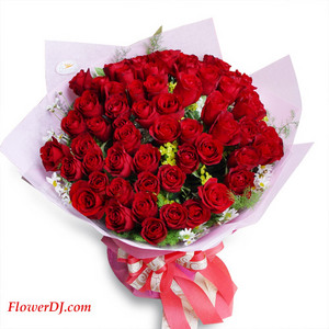 玫瑰心事-50朵玫瑰 送花到台灣,送花到大陸,全球送花,國際送花