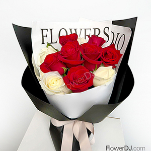 热情混色11朵玫瑰花束 送花到台湾,送花到上海,全球送花,国际送花