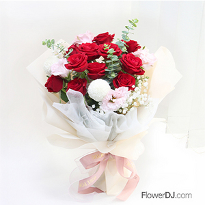 11朵红玫瑰情人节花束 送花到台湾,送花到上海,全球送花,国际送花