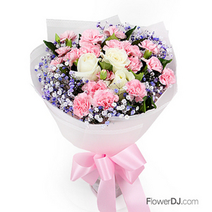 康乃馨玫瑰花束 送花到台湾,送花到上海,全球送花,国际送花