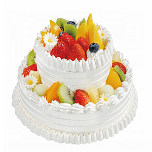 Double Layer Fresh Fruit Cake 送花到台灣,送花到大陸,全球送花,國際送花