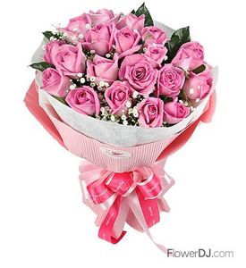 Pink Beauty-20 pink roses bouquet 送花到台灣,送花到大陸,全球送花,國際送花