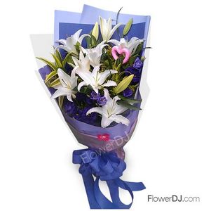 梦幻花园-百合花束 送花到台湾,送花到上海,全球送花,国际送花