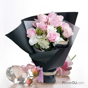 Tipsy Love-Pink Roses 送花到台灣,送花到大陸,全球送花,國際送花