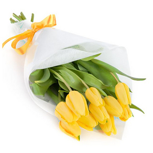 10朵 黄色郁金香花束 送花到台湾,送花到上海,全球送花,国际送花