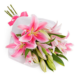 Pink Lily Bouquet 送花到台灣,送花到大陸,全球送花,國際送花