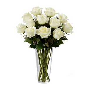 12朵白玫瑰花束～洁白无瑕 送花到台湾,送花到上海,全球送花,国际送花