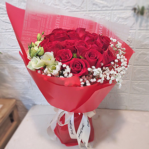 愛如火-20朵紅玫花束 送花到台灣,送花到大陸,全球送花,國際送花