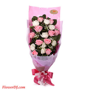 绵绵心语-18朵玫瑰花束 送花到台湾,送花到上海,全球送花,国际送花