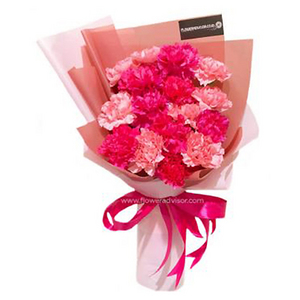 Carnation Bouquet - Pink 送花到台灣,送花到大陸,全球送花,國際送花