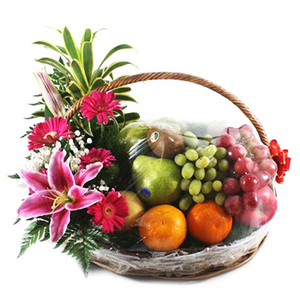 Mixed Fruit & Flowers Baskets 送花到台灣,送花到大陸,全球送花,國際送花