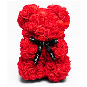 红玫瑰人造花熊 送花到台湾,送花到上海,全球送花,国际送花