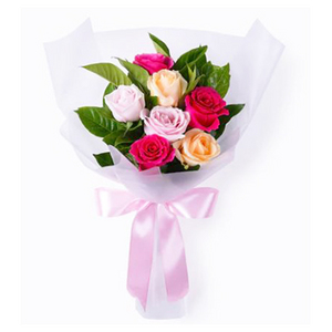 多彩多姿_混合玫瑰小型花束 送花到台湾,送花到上海,全球送花,国际送花