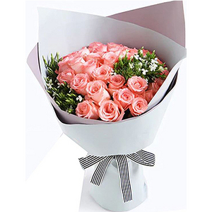 无尽爱恋-粉色玫瑰花束 送花到台湾,送花到上海,全球送花,国际送花