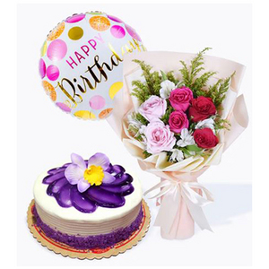 生日花束蛋糕组合1 送花到台湾,送花到上海,全球送花,国际送花