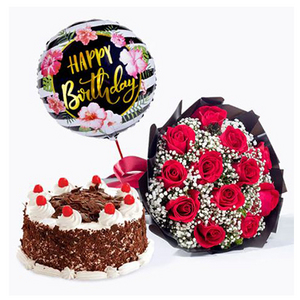 生日花束蛋糕组合2 送花到台湾,送花到上海,全球送花,国际送花