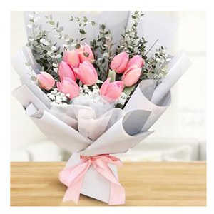 Pink Tulip Bouquet 送花到台灣,送花到大陸,全球送花,國際送花