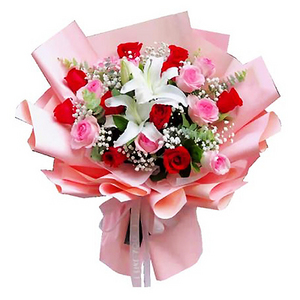 玫瑰百合圆舞曲 送花到台湾,送花到上海,全球送花,国际送花