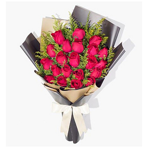 萬種風情-21朵紅玫花束 送花到台灣,送花到大陸,全球送花,國際送花