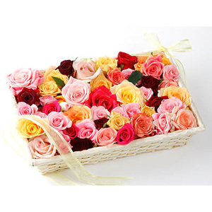 水月鏡花-50朵玫瑰花籃 送花到台灣,送花到大陸,全球送花,國際送花