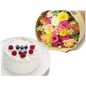 花意盎然覆盆子蛋糕组合 送花到台湾,送花到上海,全球送花,国际送花