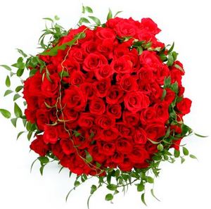 圓滿美夢-100朵紅玫瑰花束 送花到台灣,送花到大陸,全球送花,國際送花