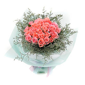 浪漫粉紅玫瑰花束 送花到台灣,送花到大陸,全球送花,國際送花
