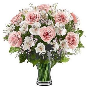 典雅混合玫瑰花籃 送花到台灣,送花到大陸,全球送花,國際送花