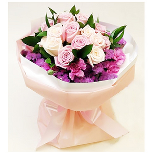 氣質美人-混色玫瑰花束 送花到台灣,送花到大陸,全球送花,國際送花