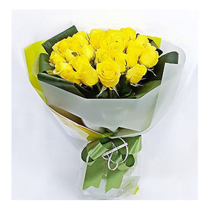 陽光笑容-黃色玫瑰花束 送花到台灣,送花到大陸,全球送花,國際送花