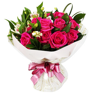 粉色佳人-粉色玫瑰花束 送花到台灣,送花到大陸,全球送花,國際送花
