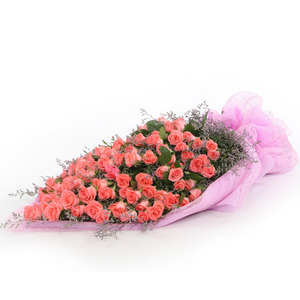 粉愛粉愛你-100朵粉玫瑰花束 送花到台灣,送花到大陸,全球送花,國際送花