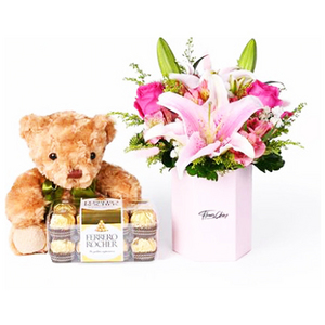 Flower gift combination-unforgettable time 送花到台灣,送花到大陸,全球送花,國際送花