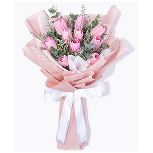 Love for a lifetime-pink tulip bouquet 送花到台灣,送花到大陸,全球送花,國際送花