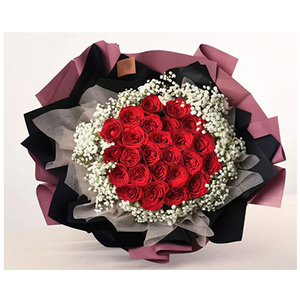 Romantic -25 red roses bouquet 送花到台灣,送花到大陸,全球送花,國際送花