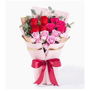 無盡的愛-混色玫瑰花束 送花到台灣,送花到大陸,全球送花,國際送花