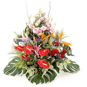 Opening flower basket-delight 送花到台灣,送花到大陸,全球送花,國際送花