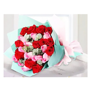 Two-color rose bouquet 送花到台灣,送花到大陸,全球送花,國際送花